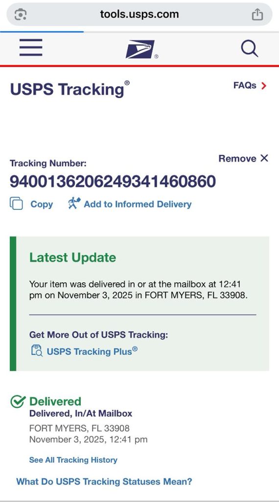 Delivery Proof Tracking