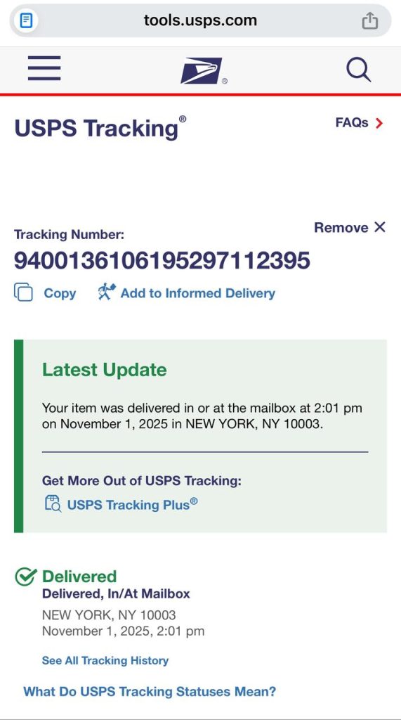 Delivery Proof Tracking