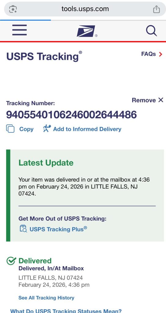 Delivery Proof Tracking